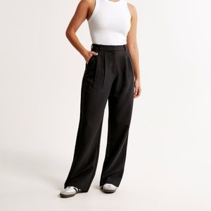 A&F CurveLove Tailored Sloan Trouser Pants Black 27 Short